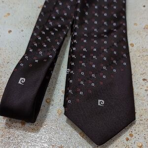 Pierre Cardin | Vintage Brown Tie with Red and White Details